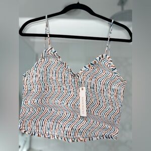 Olivaceous Vibrant Striped Crop Top